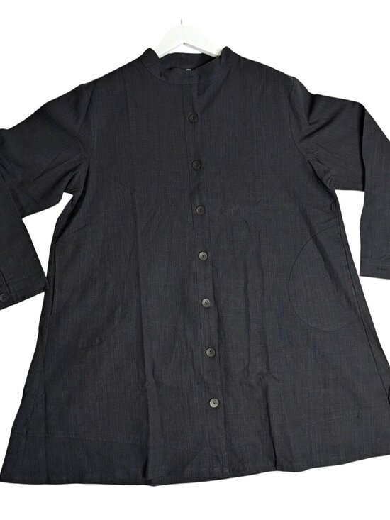 Mordenmiss Jackets & Blazers - Mordenmiss Women's Large Cotton Linen Full Front Buttons Jacket Outfit w Pockets